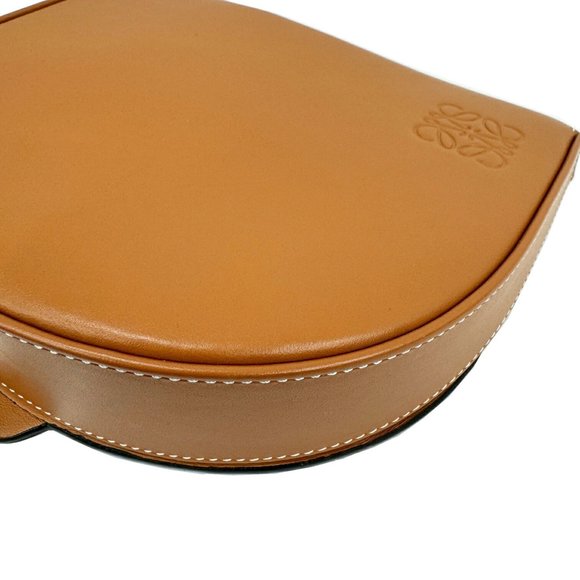 LOEWE Heel Bag A661V01X18 2530 Shoulder Calf Tan Brown Women's Men's - Picture 9 of 10